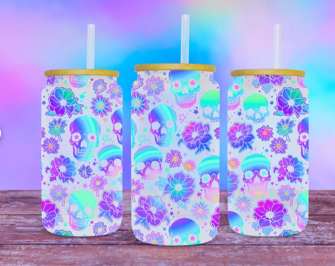 "Skull & Flowers" UV-Transfer