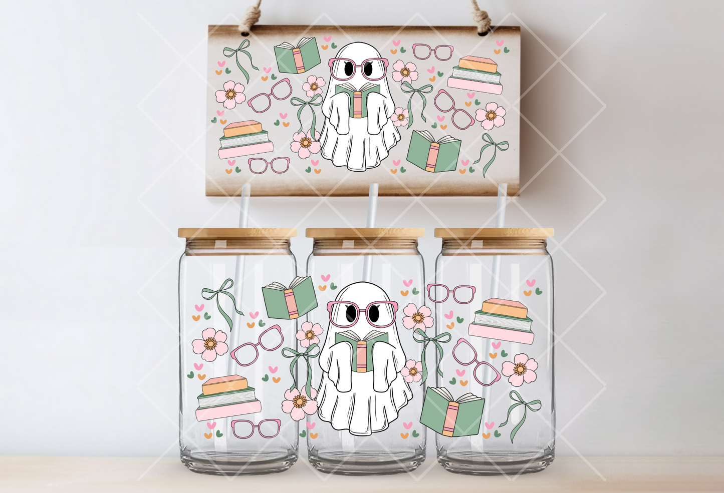 "Bookish Ghost" UV-Transfer