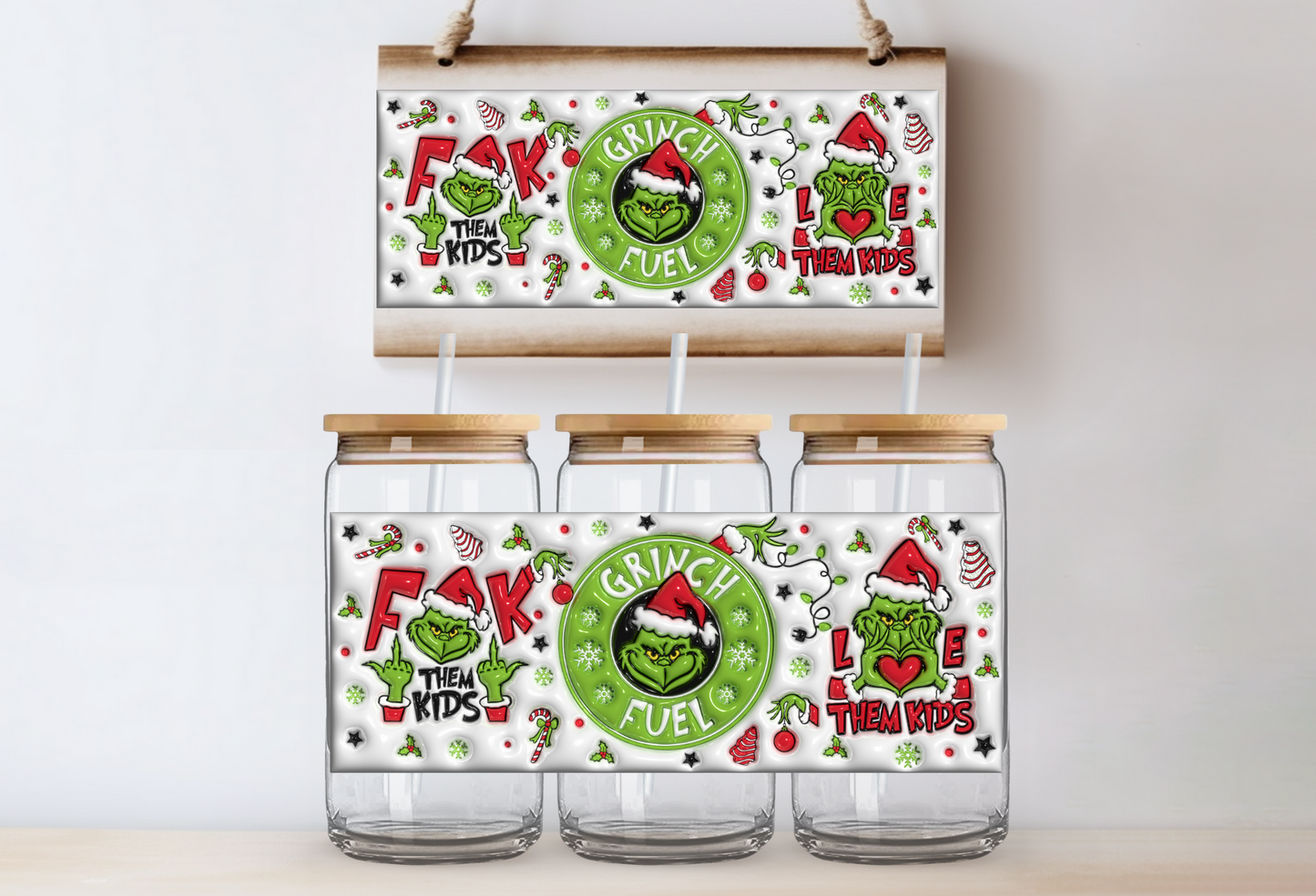 "Green Guy Xmas" Uv-Transfer