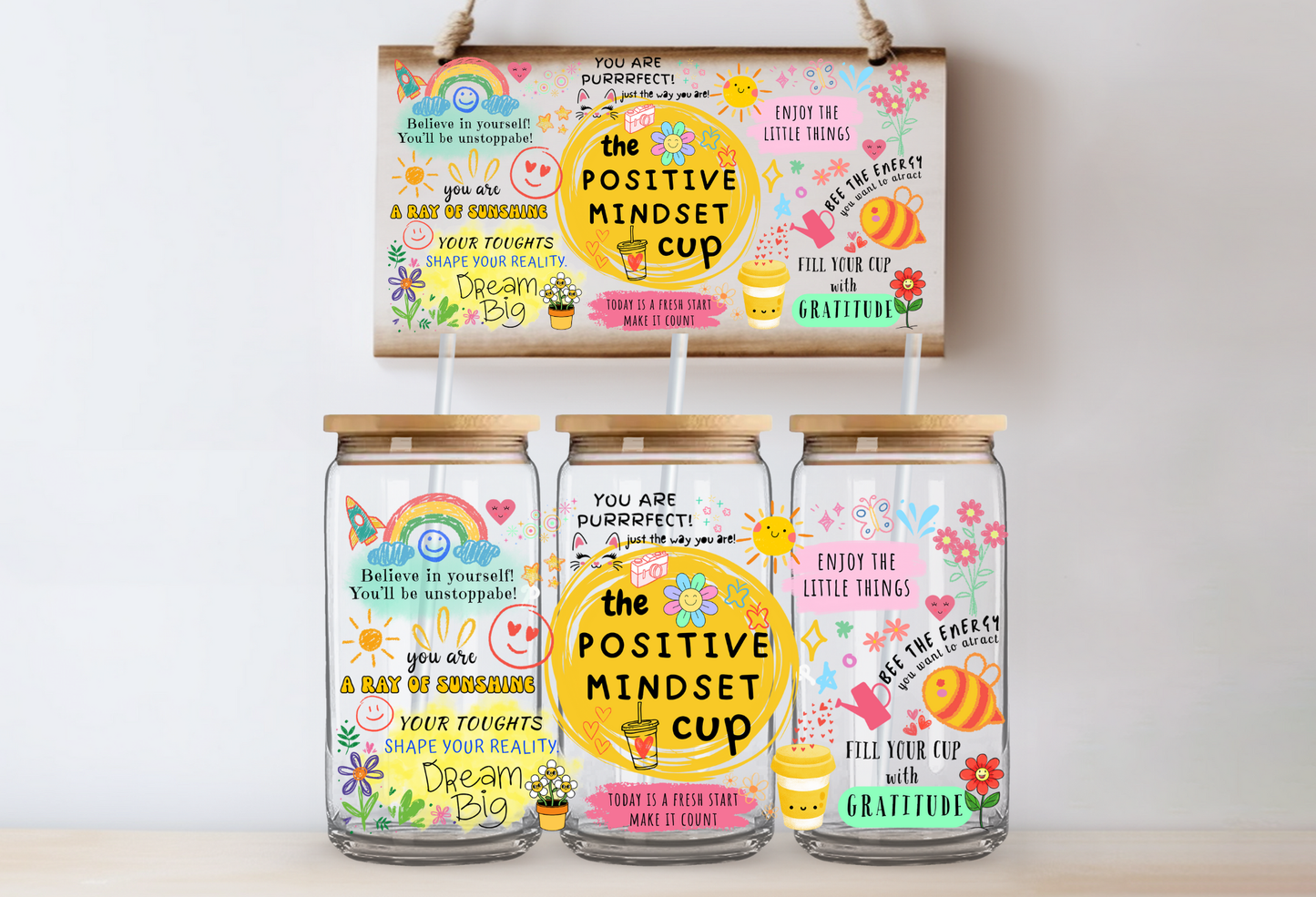 "Positivity Mindset Cup" Uv-Transfer
