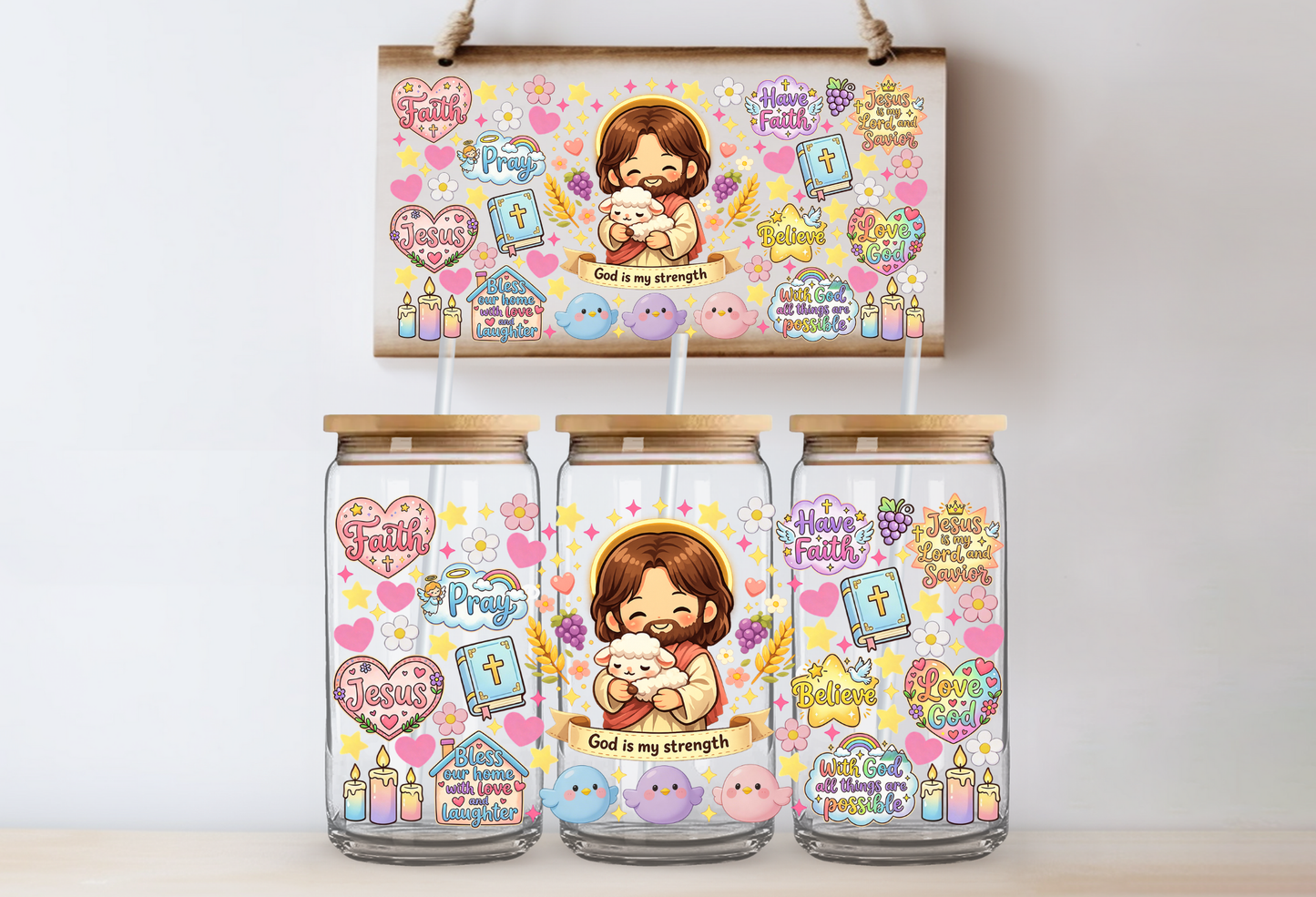 "GOD is my strength" Uv Cup Wrap