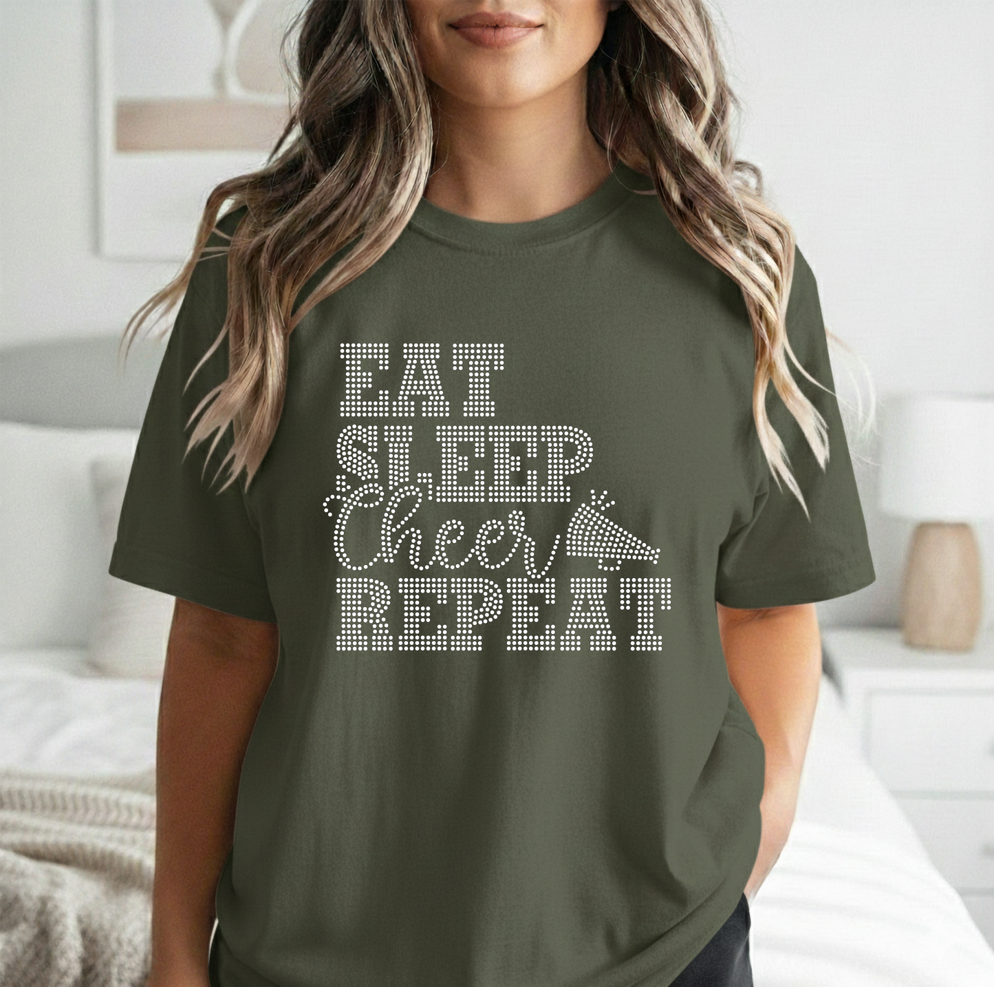 "Eat Sleep" Spangle Transfer