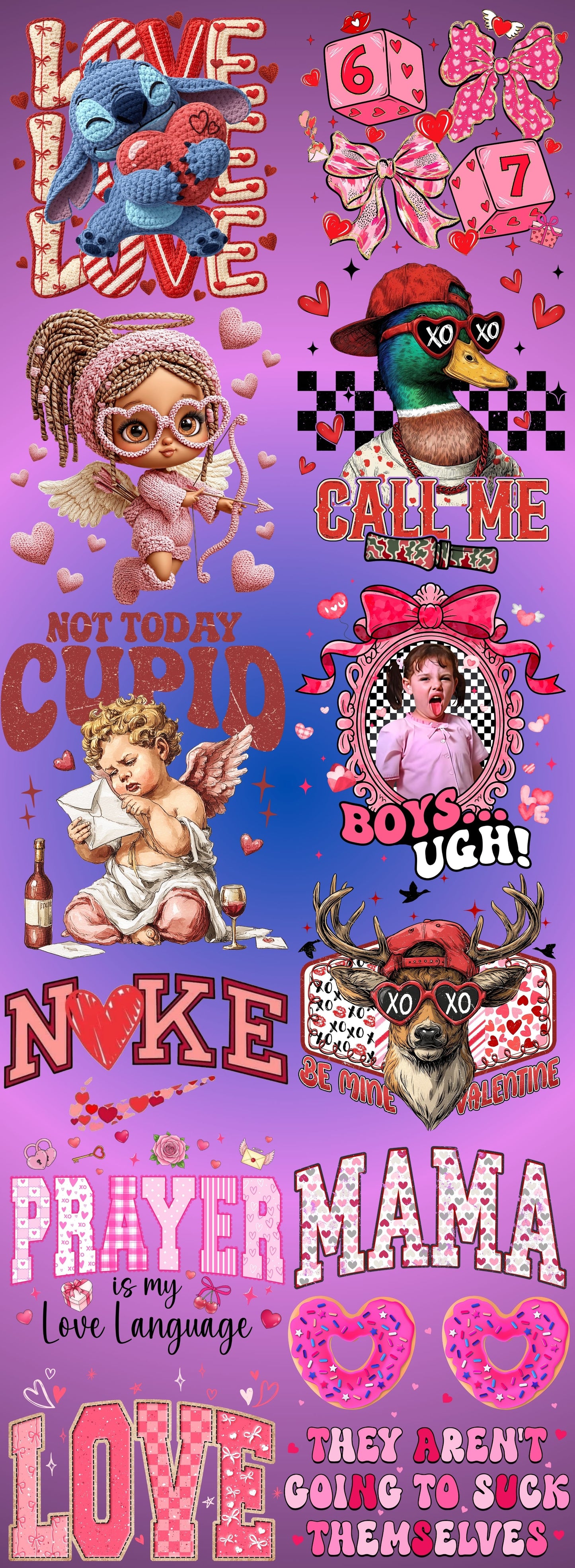 Valentines Day Pre-Made DTF Gang Sheet V18