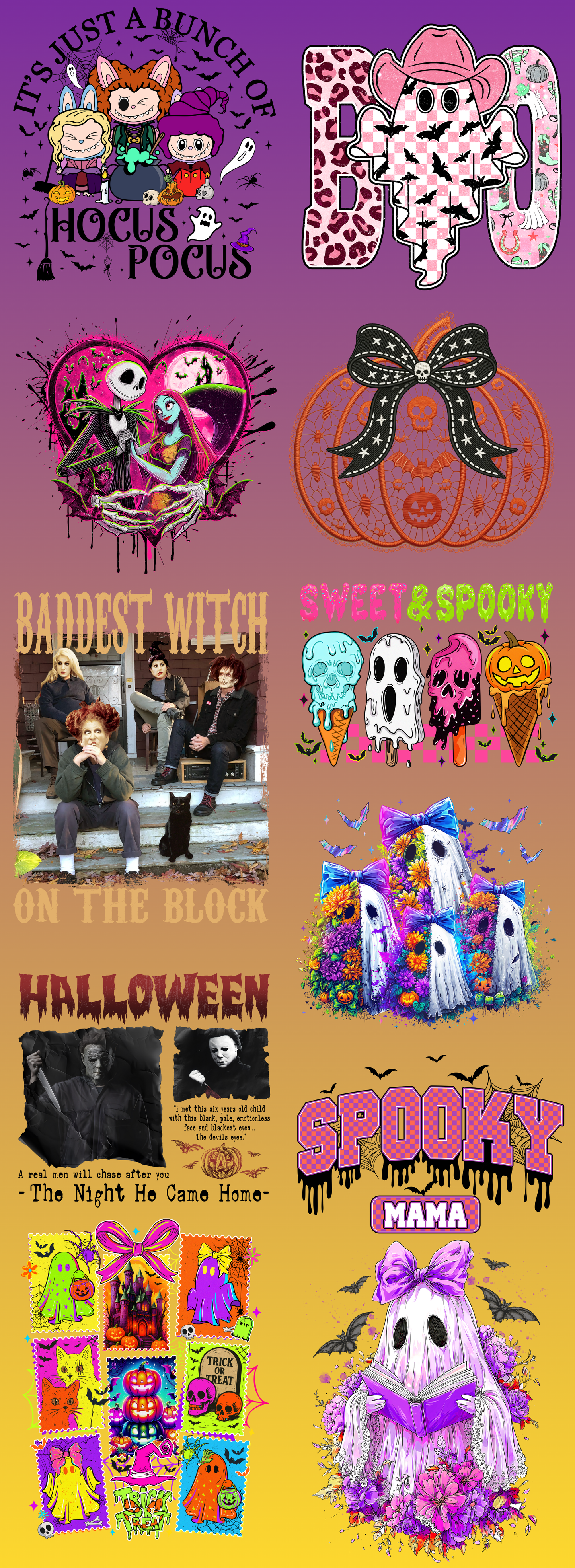 Halloween Pre-Made DTF Gang Sheet