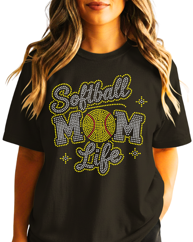 "Softball Mom Life" Spangle Transfer