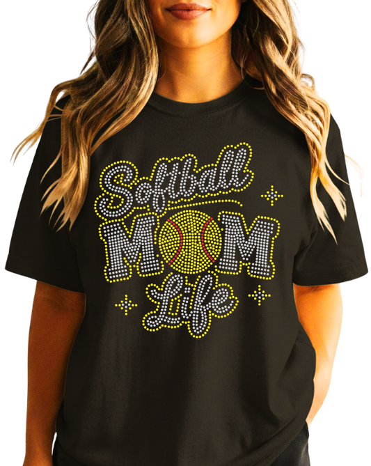 "Softball Mom Life" Spangle Transfer