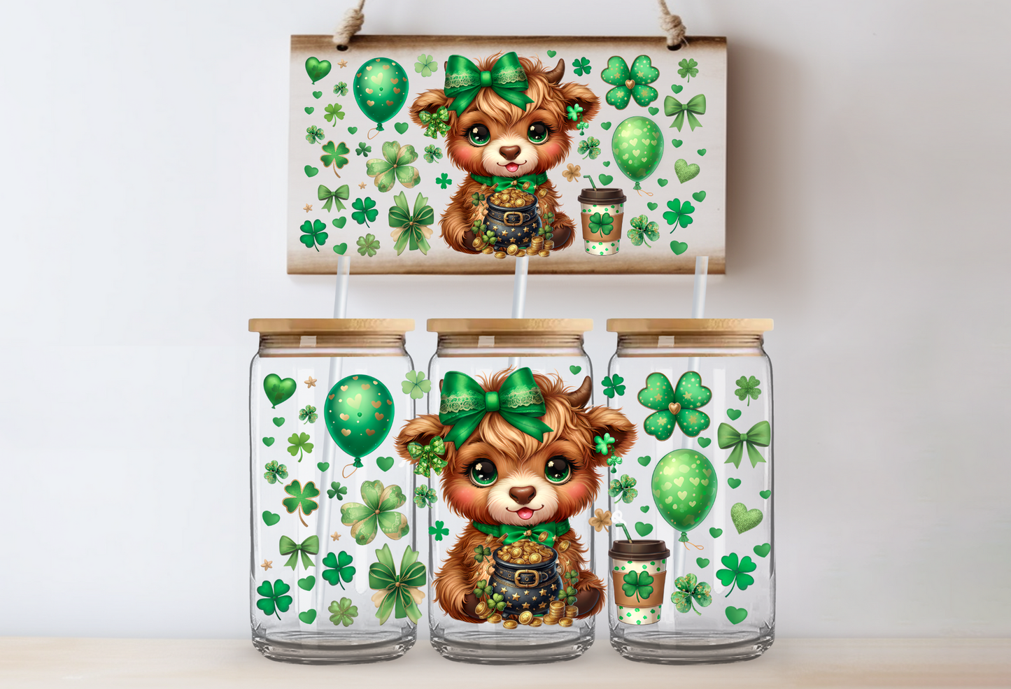 "St.Patty Cow" Uv Cup-Wrap