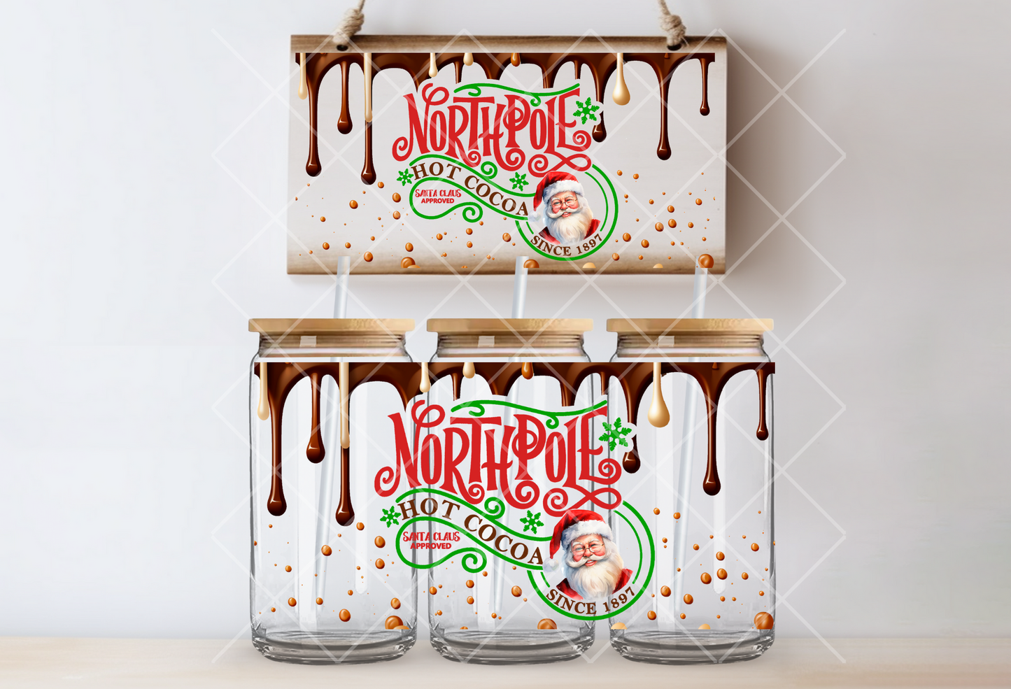 "X-Mas Santa Hott Cocoa" Uv-Transfer