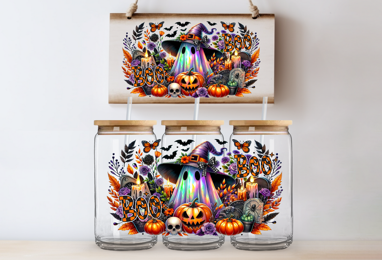 "BOO Halloween" UV Cup Wrap