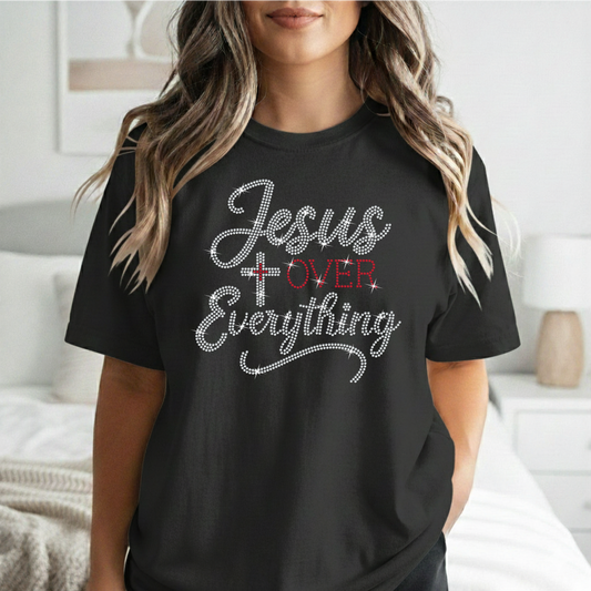 "Jesus Over Everything" Spangle Transfer
