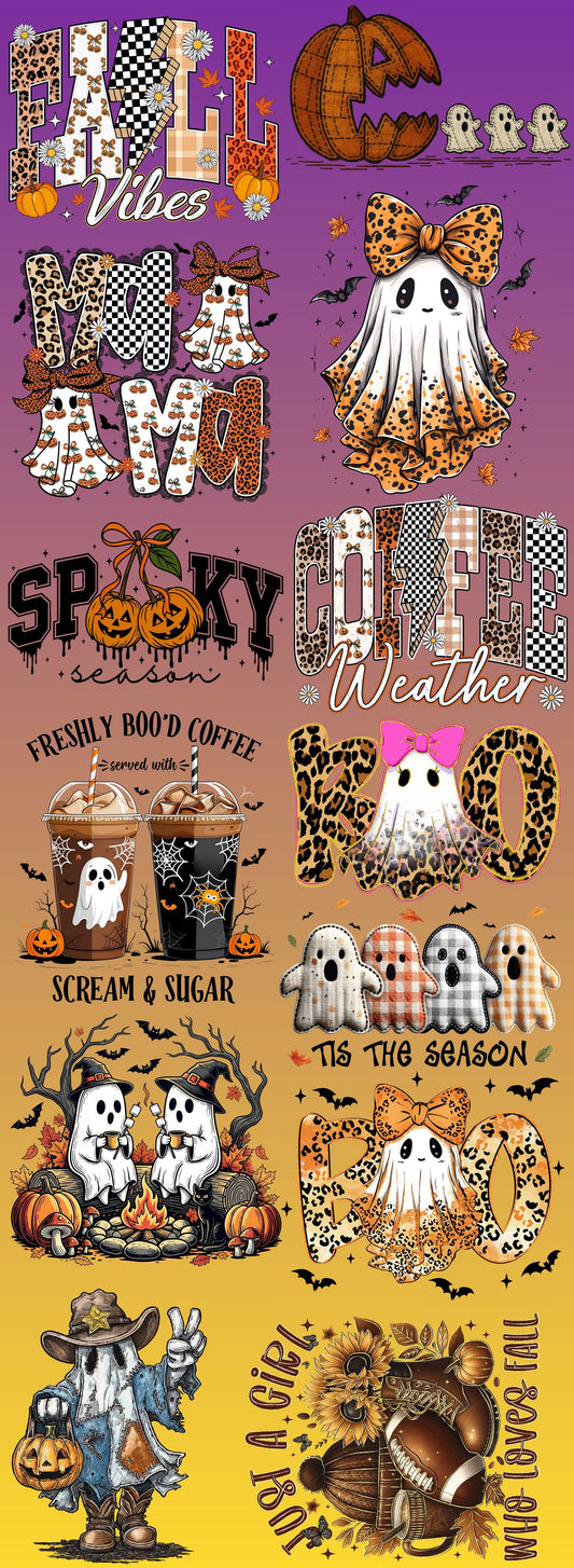 🍂Fall/Halloween Pre-made DTF Gang Sheet