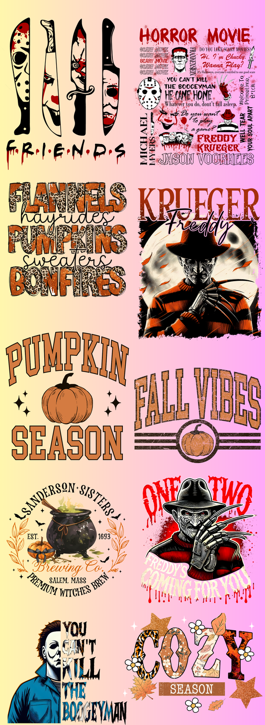 Halloween Pre-Made DTF Gang Sheet