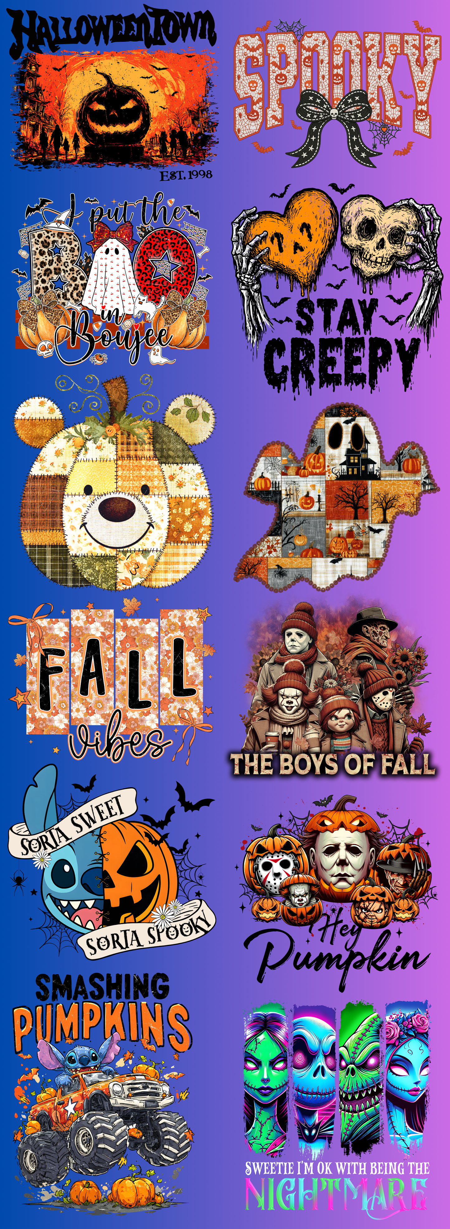 Halloween Pre-Made DTF Gang Sheet
