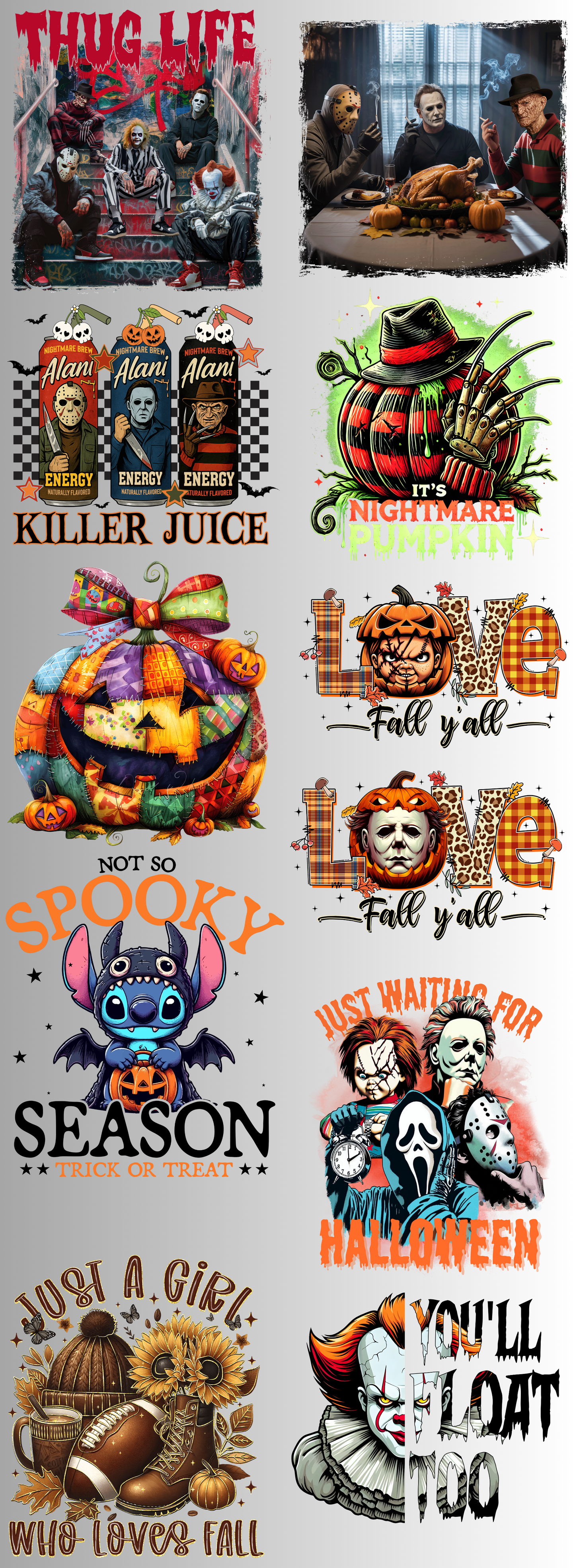 Halloween Pre-Made DTF Gang Sheet