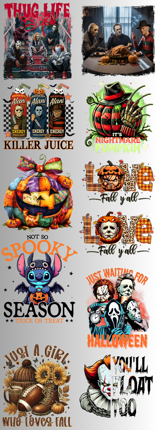 Halloween Pre-Made DTF Gang Sheet